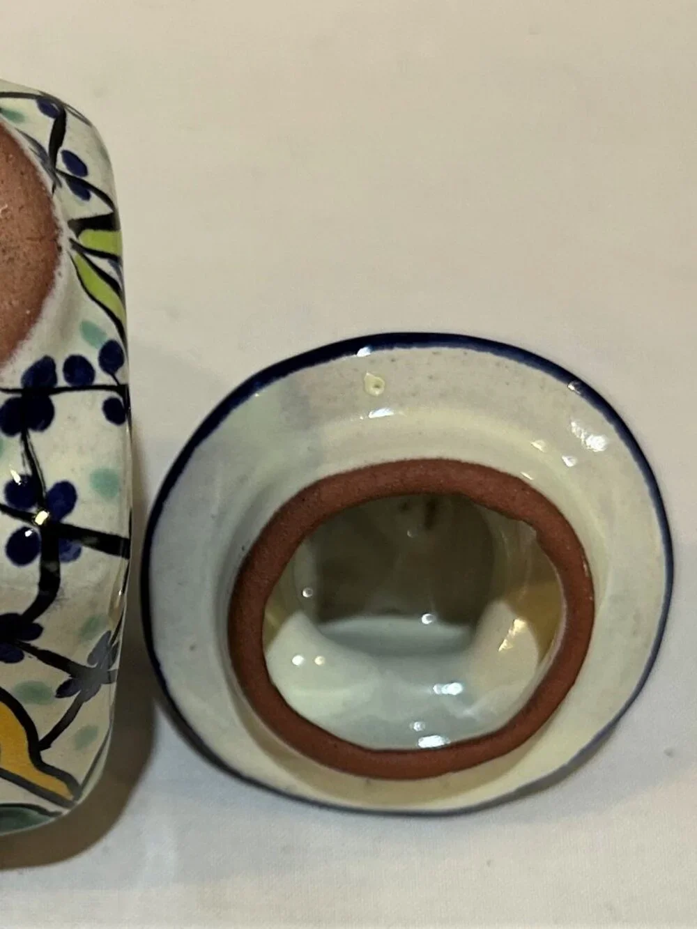 Mexican Pottery Talavera Handmade Painted Colorful Floral Lidded Spice Jar